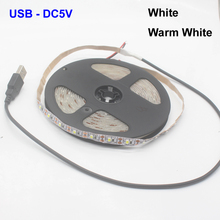 Cable USB para iluminación de fondo de TV, tira de luces LED SMD 3528 de 5V, 50CM, 1M, 2M, 3M, 4M, 5M, decoración de escritorio de Navidad 2024 - compra barato