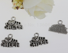 10pcs Vintage Silvers Charms Pendants Alphabet I Love Cheer For Bracelet Necklace Fashion Jewelry Making Beads Brand 10x14mm 2024 - buy cheap