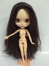 Frete grátis boneca nude blyth, boneca de corpo de articulação, boneca de fábrica de cabelo roxo claro, adequado para mudança diy bjd brinquedo para meninas 2024 - compre barato