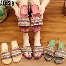 HOT Passion Summer Bohemian Straw-Woven Weave Fashion Women Female Babouche Open Toe Flat Slipper Mules Slides Casual Shoes A496 2024 - buy cheap