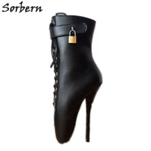 Sorbern Matte Black Ankle Boots Women Ballet Stilettos Sm Shoes 18Cm High Heel Lady Plus Size Shoes Women 2019 Custom Ankle Wide 2024 - buy cheap