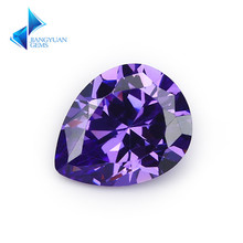 JYGEMS Pear Shape 5A Violet  CZ Stone 2x3-13x18mm Synthetic Gems Cubic Zirconia  Fashion accessories 2024 - buy cheap