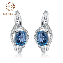 Gem's Ballet Natural London Blue Topaz Gemstone Stud Earrings For Women Vintage Earrings 925 Sterling Silver Fine Jewelry 2024 - buy cheap