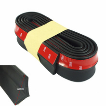 Rubber Soft Black bumper Strip Car 60mm Width 2.5m length Exterior Front Bumper Lip Kit / Car bumper Strip 2024 - buy cheap