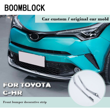 BOOMBLOCK Auto Silver Plating Front Bumper Strip Stickers Car-styling For Toyota CHR C-HR 2018 2017 2016 Decorative Accessories 2024 - buy cheap