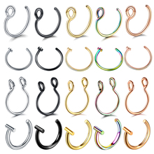 1PC Steel Fake Nose Ring Labret Lip Ring C Clip Lip Helix Piercing Tragus Rose Gold Faux Septum Rings Hoop Neus Piercing Jewelry 2024 - buy cheap