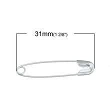 Doreen Box Lovely 200 Silver Color Safety Pins Findings 31x7mm (B14859) 2024 - buy cheap