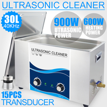Ultrasonic Cleaner 30L 900W 40KHZ Heater Stainless Steel Bath Remove Oil Rust Wax Cleaning Machine Circuit Board Car Chain Lab 2024 - buy cheap