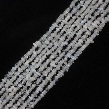 Mini. order is $7! 3-5mm Natural Moonstone Glowing Blue Light chips Scrawled stone Freeform Beads Stand 34" 2024 - buy cheap