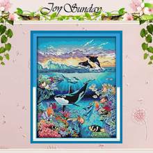 Underwater World Patterns Counted Cross Stitch 11CT 14CT Cross Stitch Sets Wholesale Cross-stitch Kits Embroidery Needlework 2024 - buy cheap
