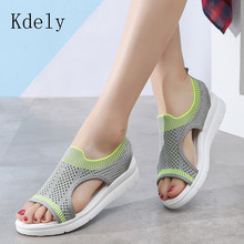 Sandalias de plataforma de verano para mujer, zapatos transpirables, cómodos, de compras, para caminar, blanco y negro 2024 - compra barato
