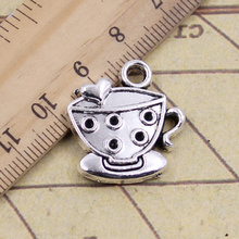 12 piezas encantos una taza de café 25x22mm colgantes de Color plata antiguo haciendo bricolaje hecho A mano tibetano encontrar joyería para pulsera 2024 - compra barato