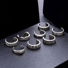 8Pcs/Set Toe Ring Set Adjustable Foot Rings Foot Accessories Carved Toe Ornament Opening Finger Ring Vintage Beach Jewelry s 2024 - buy cheap