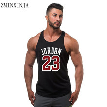 Summer brand clothing Jordan 23 men's vest cotton printing men's fitness vest fitness Camisetas hip hop sleeveless shirt 2024 - buy cheap
