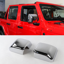 Jxkafa capa para espelho retrovisor de carro, para jeep wrangler jl 2018, acessório de moldagem do automóvel e externo 2024 - compre barato