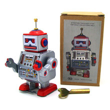 Robot Vintage de cuerda para niños y adultos, juguetes de fotografía, Robot de lata, juguete clásico, regalo de Navidad 2024 - compra barato