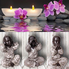 Full Square/Round Drill 5D DIY Diamond Painting "Orchid Candle Buddha" 3D Rhinestone Embroidery Cross Stitch 5D Decor 2024 - buy cheap