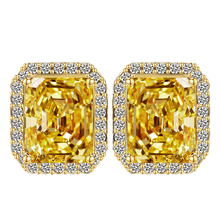 Hainon Natural Big Yellow Austrian Crystal Stud Earrings Engagement Jewelry Gold Color Earrrings for Women Wedding Fashion Gift 2024 - buy cheap