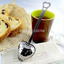 Stainless Steel Heart Shape Tea Infuser 500pcs/lot Spoon Strainer Steeper Fashion Handle Shower Tea Filter Free Shipping 2024 - buy cheap