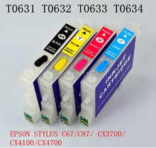 4 color T0631- T0634 Refillable ink cartridge for EPSON  STYLUS C67/C87/ CX3700/CX4100/CX4700  Printers Auto reset chip 2024 - buy cheap