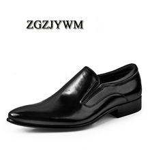 ZGZJYWM/Новые модные черные/красные туфли-оксфорды из натуральной кожи на плоской подошве с острым носком без застежки на резиновой подошве; Повседневные Классические свадебные туфли-оксфорды 2024 - купить недорого