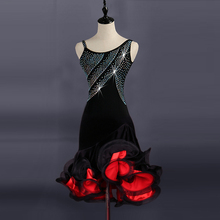 Vestidos de competición de baile latino para mujeres samba rumba tango vestido de baile latino encaje negro lq094 2024 - compra barato