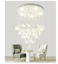 Candelabro de mariposa para restaurante, lámpara led simple, creativa, moderna, creativa, para porche, guardarropa, de cristal para habitación de princesa 2024 - compra barato