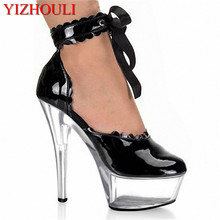 Dance Shoes 15cm Ultra High Heels Single Shoes Fashion Stage Shoes 6 Inch Gorgeous Patent Leather High Heels Mary Jane Shoes 2024 - buy cheap