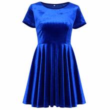 jocelyn katrina HOT 2018 New Fashion Casual Summer Women Dress Solid Short Sleeve Velvet MINI Dress Sexy Party CLUB Dresses 2024 - buy cheap