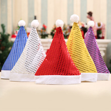 Chapéu adulto de natal, material para festa de natal, decorações de ano novo, 5 cores, disponível, chapéu criativo de lantejoulas de natal, 1 peça 2024 - compre barato