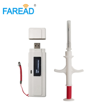 Best-selling Free sample 1pc microchip syringe+x1 RFID mini pocket portable scanner pet chip Reader ISO11784/5 134.2KHz standard 2024 - buy cheap