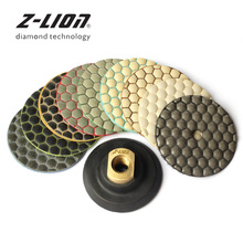 Z-LEAP 10PCS 3" Diamond Polishing Pad Kit Dry Use Grinding Disc With Rubber Backer M14 5/8-11 Granite Marble Stone Sanding Tool 2024 - buy cheap