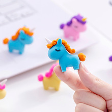 36pc/lot Creative Cartoon Cute Unicorn horse animal rubber eraser/ stationery for children students/nice gift eraser 2024 - buy cheap