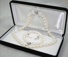 LHX54015S>>>8-9MM White Akoya Cultured Pearl Necklace Bracelet Earring Set AAA 2024 - buy cheap