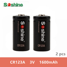 2 baterias primárias do li-íon da bateria de lítio de soshine cr123a 3.0 v 1600mah original dos pces 2024 - compre barato