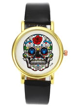 Skull Rose Flower Skeleton Halloween Women Mens Fashion Creative Watches PU Leather Watchband Wrist Watch 2024 - buy cheap