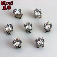 Micui 30PCS Round 8mm Clear Zircon Crystal Claw Rhinestone Bridal Applique Stones Strass Crystal For Dress ZZ11B 2024 - buy cheap