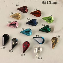 12 unids/lote 8*13mm lágrima pera diamantes de imitación de cristal facetado parte trasera en Punta Piedra elegir color brillante 2024 - compra barato