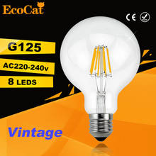 LED G125 Edison Bulb Big light bulb 2W 4W 6W 8W filament led bulb E27 clear glass indoor lighting lamp AC220V vintage retro lamp 2024 - buy cheap