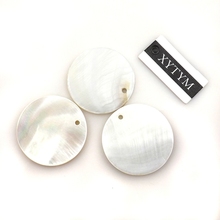 Natural Shell Earring Pendants, 30mm Round Shell Charms For DIY Free Shipping 2024 - buy cheap
