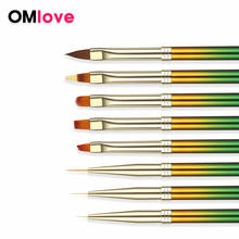 OMlove 1 шт Акриловая кисть для ногтей для полигеля для дизайна ногтей кисточки для маникюра цветочный Рисунок в полоску для рисования 2024 - купить недорого