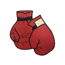 New product Red boxing gloves embroidery iron on patches for clothing sticker applique 2024 - buy cheap