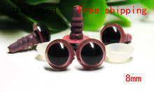 wholesale 100pairs x  8mm lovely Amigurumi toy pink Safety Eyes with washer 2024 - buy cheap