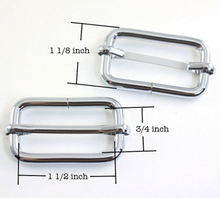 1 1/2 inch (inner width) - Nickel Rectangle Slider for Adjustable Straps Silver Metal  Strap Sliders 20pcs/lot 2024 - buy cheap