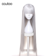 Ccutoo-peluca sintética de fibra resistente al calor, 100cm, Re:Zero kara Hajimeru Isekai Seikatsu Emilia, plata, gris, Cosplay del pelo 2024 - compra barato