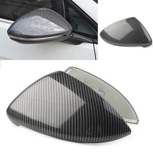 Tapas de espejo retrovisor de coche, cubierta embellecedora de fibra de carbono ABS para Volkswagen Golf MK7 MK7.5, VW Golf 7 7,5, 2 uds. 2024 - compra barato