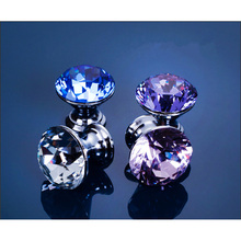 Modern simples diamante alça de luxo mesa de cabeceira gaveta do armário gabinete knob pull único K9crystal lidar com vinho do armário puxa 2024 - compre barato