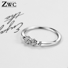 ZWC Fashion  Personality Charm Crystal Metal Rings For Women Girl Wedding Party Luxury  Zircon Rings Jewelry Wholesale Gift 2024 - buy cheap