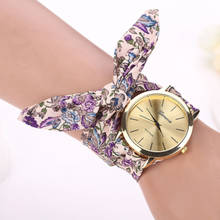 2017 Watch Women Girl Watches Floral Jacquard Cloth relogio feminino Fashion Quartz Dial Bracelet Wristwatches reloj mujer Saat 2024 - buy cheap