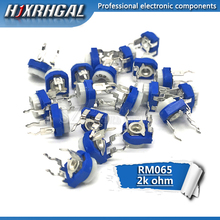 20 piezas-recortadora RM065 RM-065, 2K ohm 202, potenciómetro azul y blanco variable 2024 - compra barato